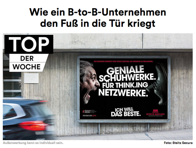Thumbnail des WuV-Artikels über unsere Kampagne für STEITZ SECURA